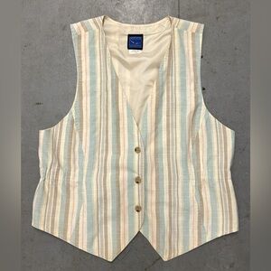 Vintage Jantzen Multicolor Striped Button-Up Vest